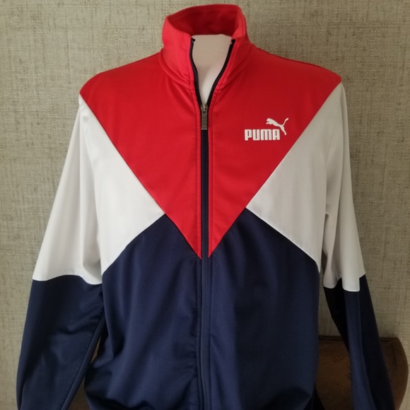 Puma Other - PUMA- Men's Sz.XL Retro ColorblocK Track Training Jacket Full Zip-Blue/Red/White